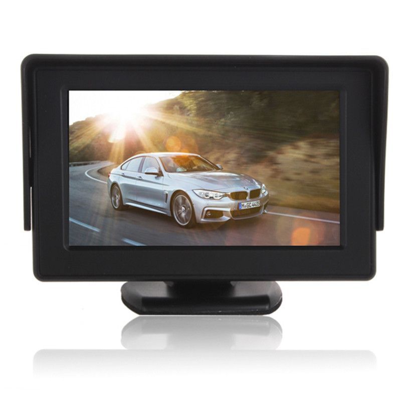 Car-mounted display 4.3inch CVBS signal AV interface split high-definition IPS display for scooter reversing camera
