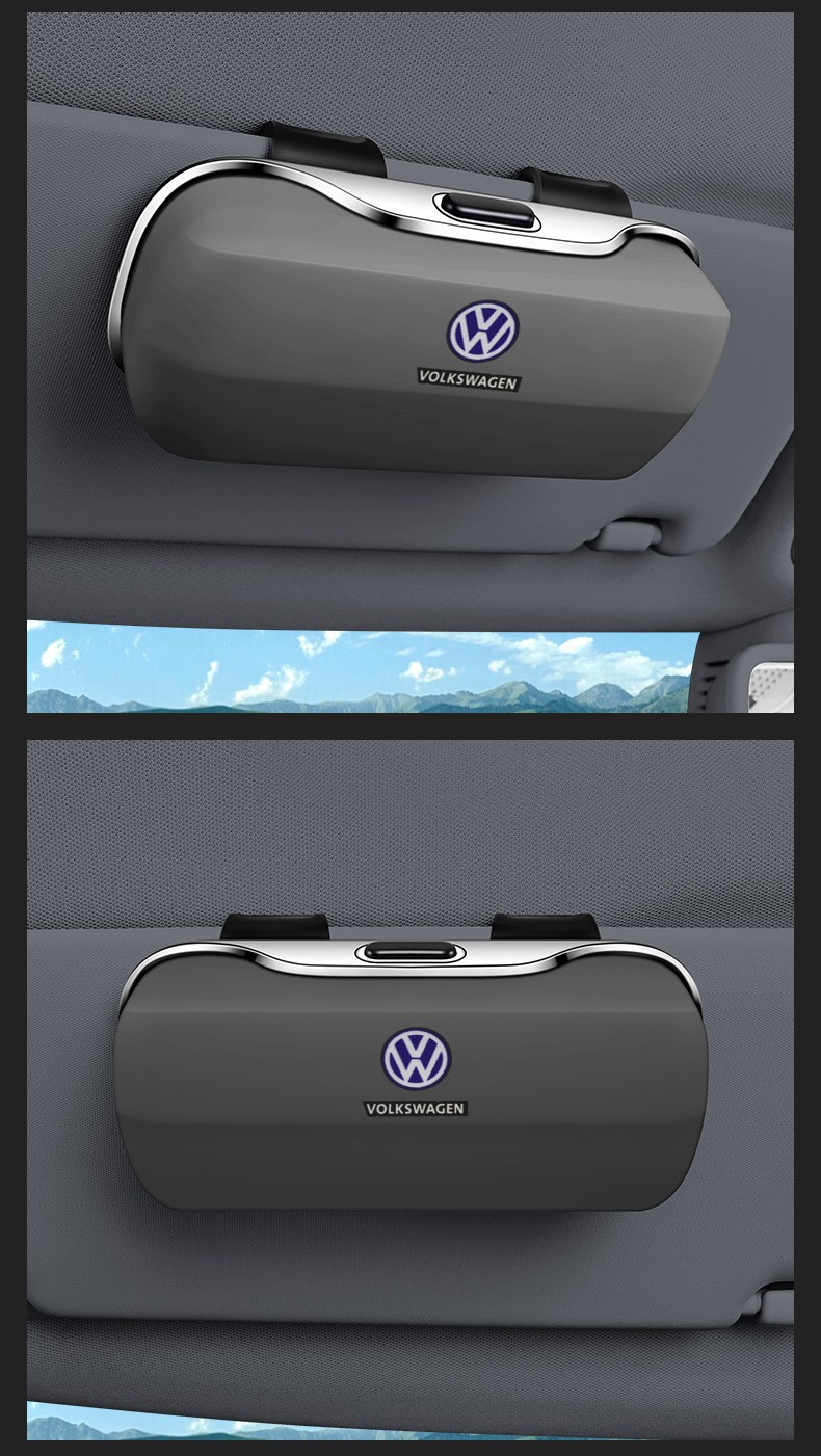 Car Sun Visor Glasses Storage Box In-Car Card Storage Push-Type Sunglasses Case Car Glasses Clip Supplies