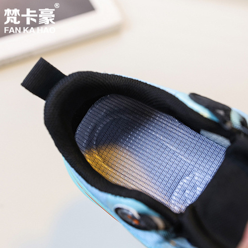 Vankao Children's Rotating Button Sports Shoes 2025 Spring and Autumn Korean Version Boys' Casual Running Shoes for Big Kids