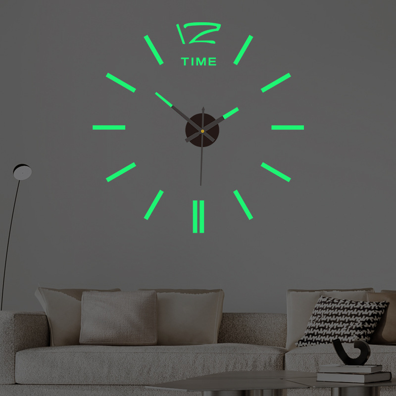Reloj de pared DIY europeo para hogar, reloj silencioso para dormitorio, diseño creativo personalizado con acrílico luminoso