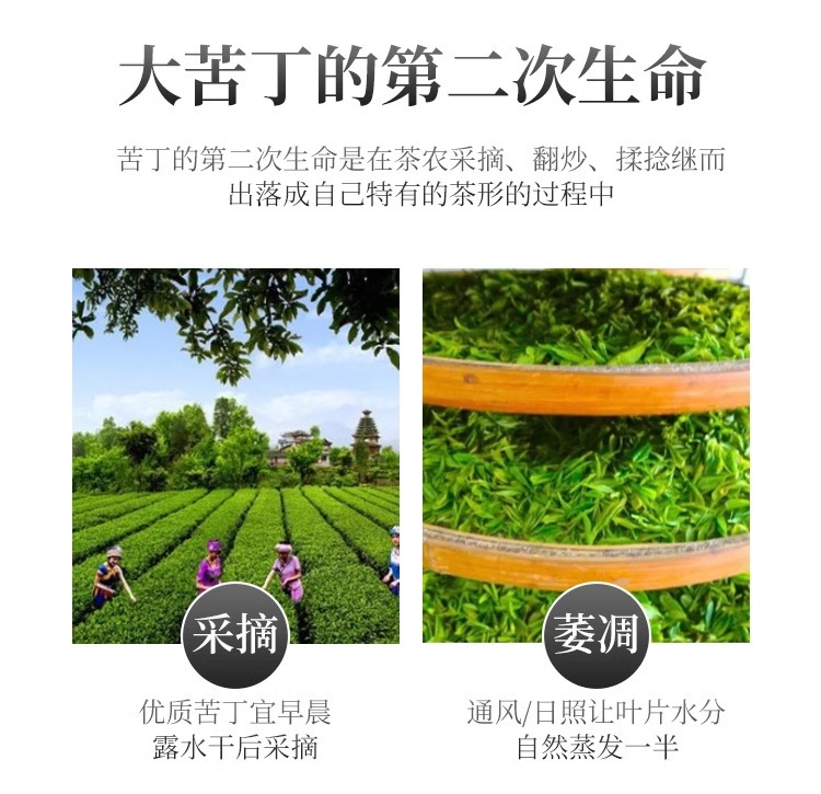 Ku Ding Tea Small Leaf Tender Buds 40g Canister Traditional Chinese Herbal Tea specifications