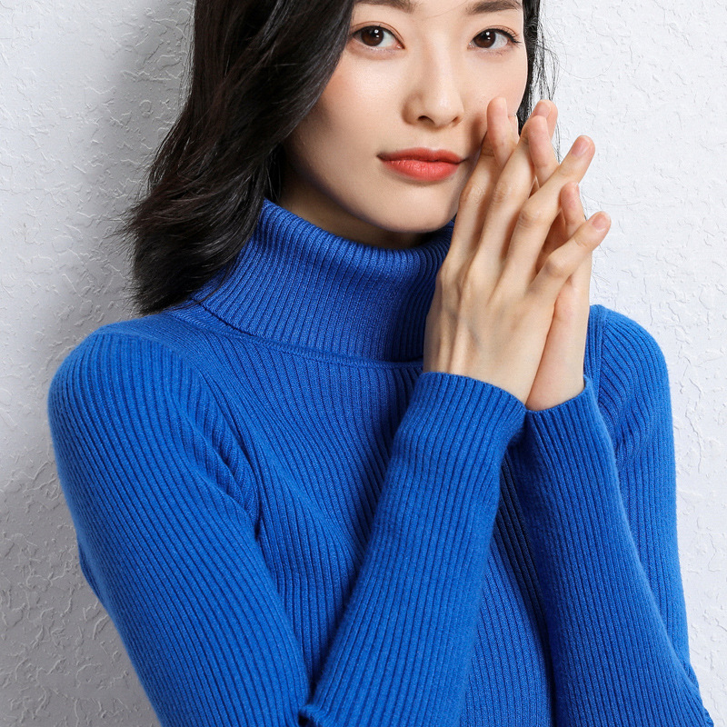Autumn Urban Style Lapel Base Shirt, Fen Wool Pullover High-Neck Slim-Fit Women's Knit Sweater Autumn Urban Style Lapel Base Shirt, Fen Wool Pullover High-Neck Slim-Fit Women's Knit Sweater