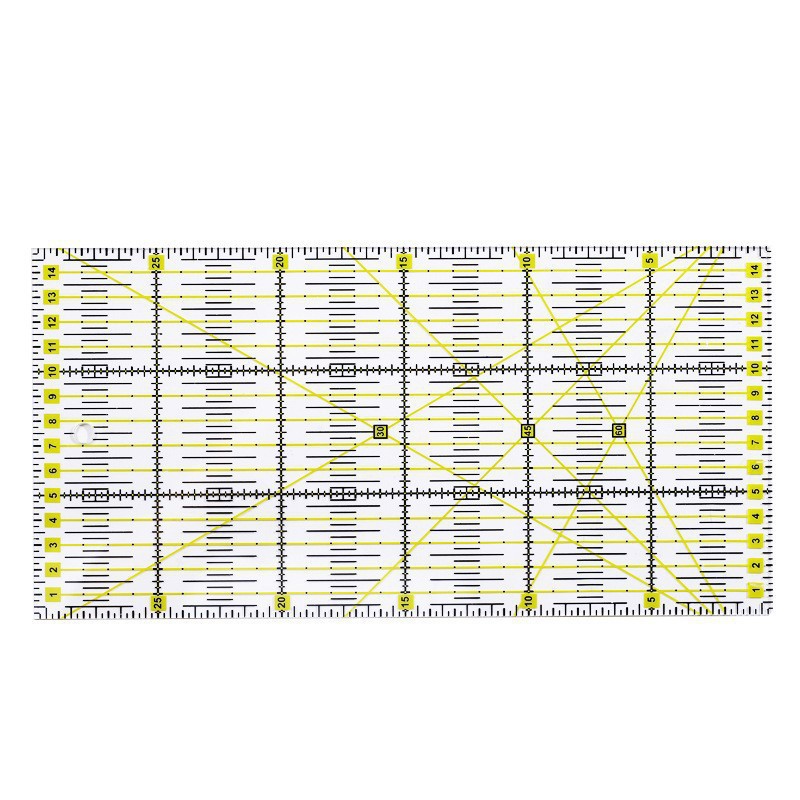 Regla de costura acrílica cuadrada negra transparente cuadrada regla material de herramientas de fabricación de ropa