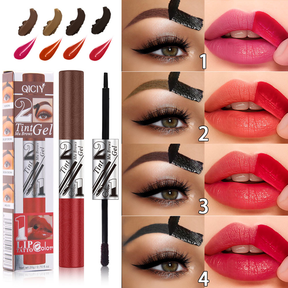 【foreign trade】双头撕拉眉胶染眉膏撕拉唇彩野生眉立体染色膏