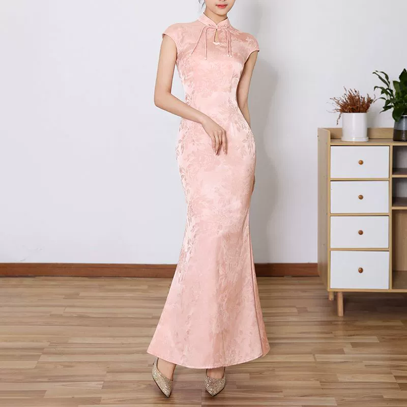 Summer cheongsam, retro dress drop-shaped, fish tail