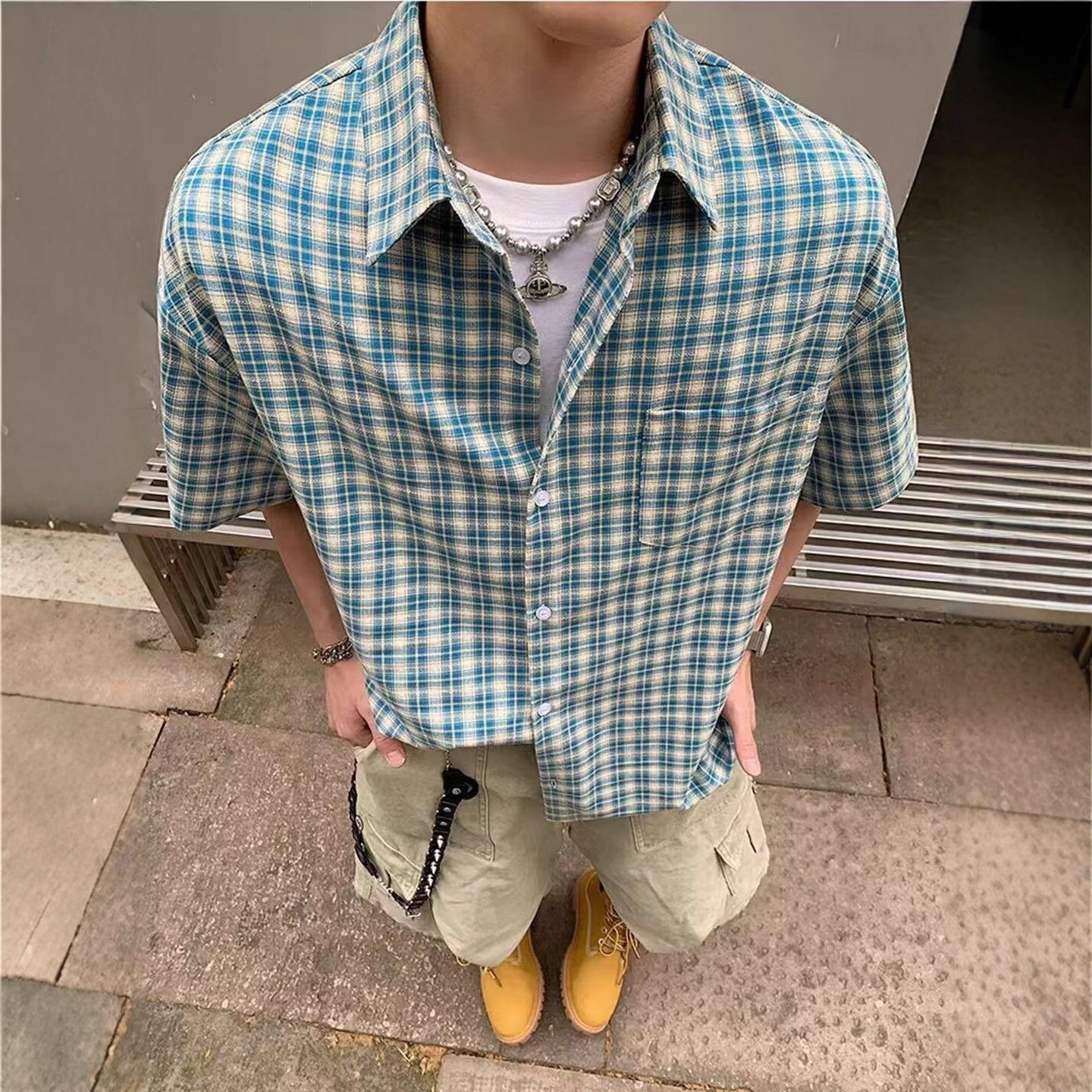파란색