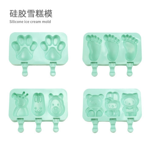 Silicone ice cream mold cartoon ice cream diy ice tray for making popsicles handmade homemade popsicles with lid popsicle mold