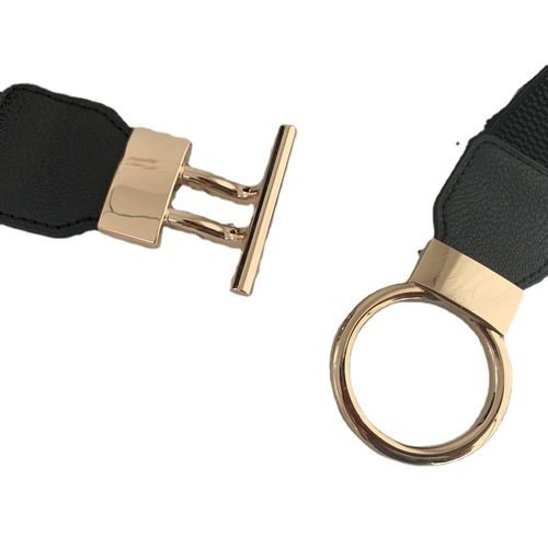 New metal buckle belt, women's trendy matching sweater dress, elastic elastic wide belt, simple waistband