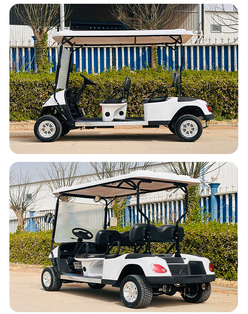 4-Seater Golf Cart, Four-Wheel Sightseeing Vehicle, Golf Course Tourist Attraction Tour, Sales Office Electric Vehicle, Patrol Vehicle