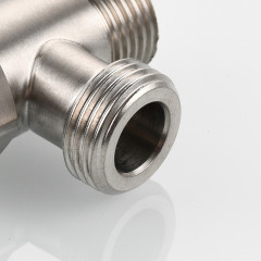 Fitting with three outlets, one inlet, two outlets, 4/8 NPT male and female threaded connection, water faucet splitter valve, branch adapter