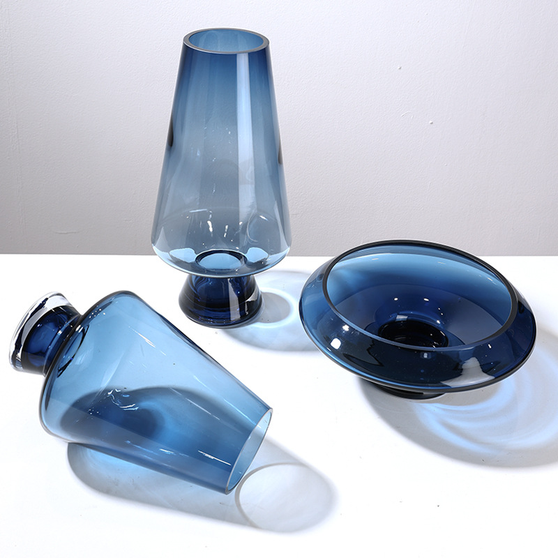 Florero de color de alta gama de lujo ligero, plato de fruta, combinación de color incorrecto, habitación modelo, decoración de mesa, decoración de flores, joyería de sala de exposición de invitados