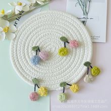 可爱布艺水果泰迪绒樱桃头绳发夹手工饰品儿童服装辅料配件