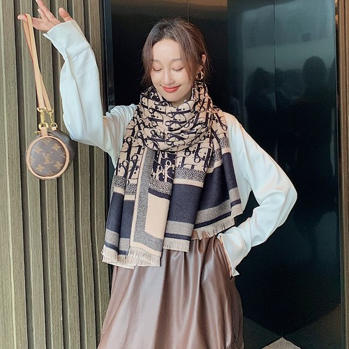  Korean version air-conditioning shawl versatile new imitation cashmere scarf women's winter versatile thickened double-sided student scarf