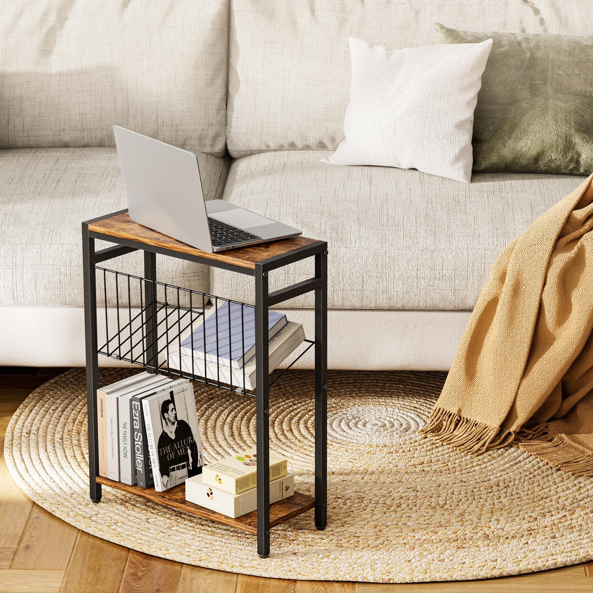 Comercio exterior personalizado tabla lateral tabla lateral estrecha al lado del sofá dormitorio almacenamiento al lado de la cama pequeño gabinete de cabecera esquina