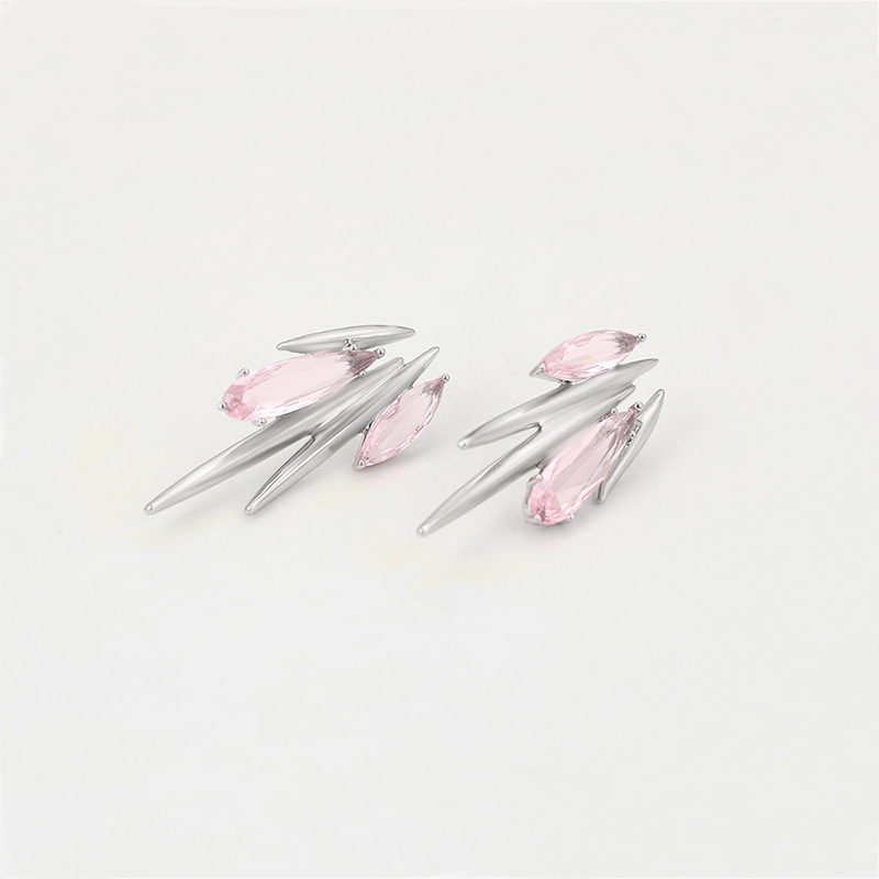 Joyas Xuping estilo irregular ojo de caballo pendientes incrustados color zircon cobre pendientes al por mayor