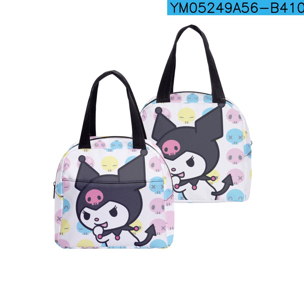 Lunch bag (Kuromi) — hand‑carry school lunch tote, zip closure, lightweight 0.15 kg