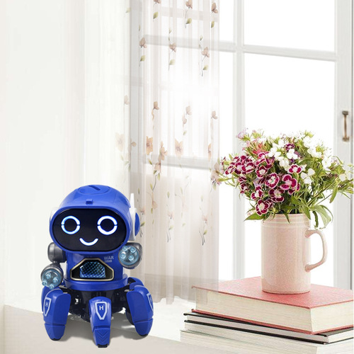 Hot selling smart dancing electric six-claw fish small 6 robot light music children boys street stall supply toys