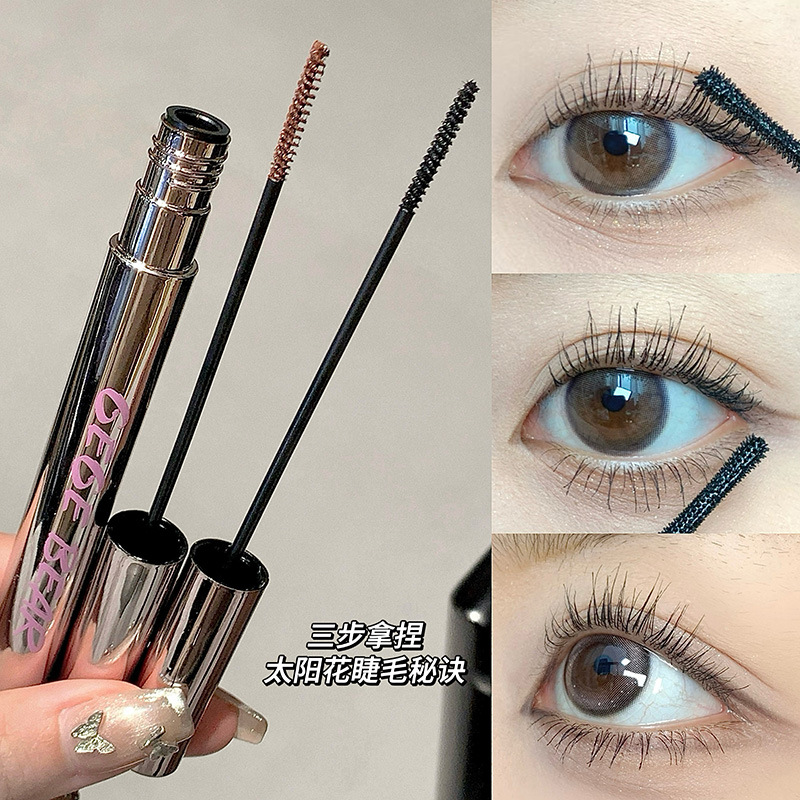 Gegebear rímel a prueba de agua, anti-transpiración, no se desvanece, fibra natural, maquillaje de color transfronterizo.