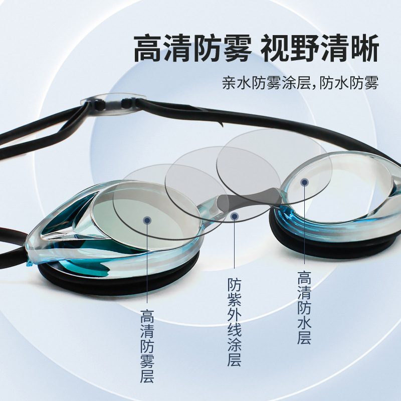 Gafas de Natación de Competencia de Policarbonato, Antiniebla y Alta Definición, para Natación