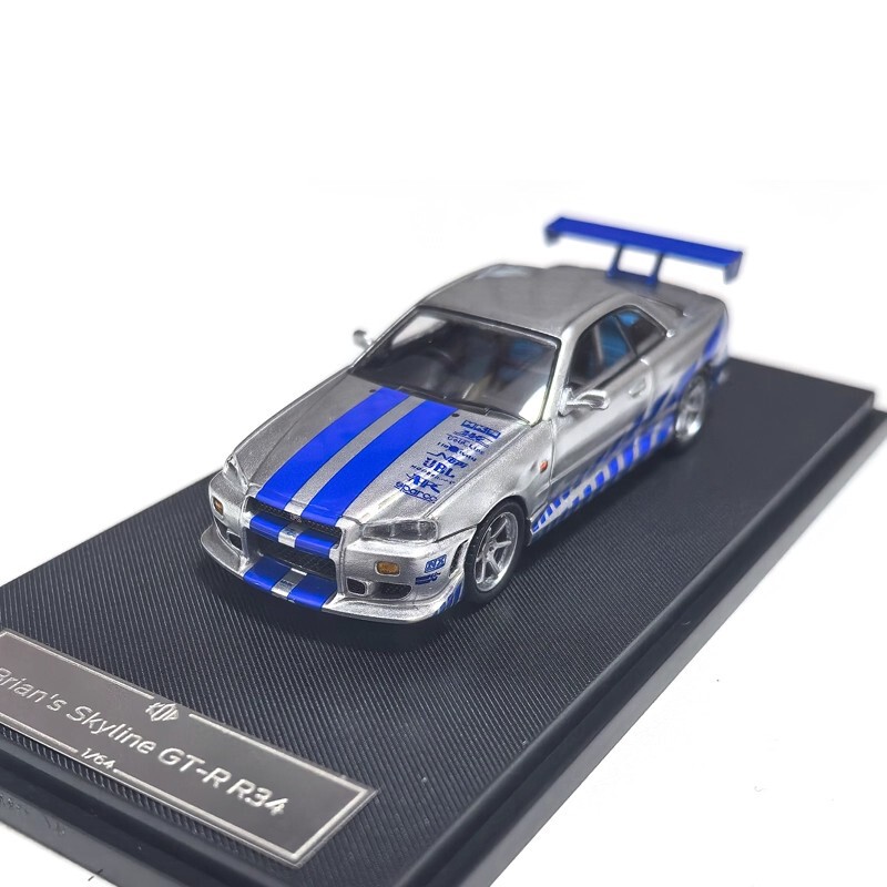 Kod1:64 Nissan Skyline Gtr R34 Alloy Car Model Ornaments Artificial Collection Gifts