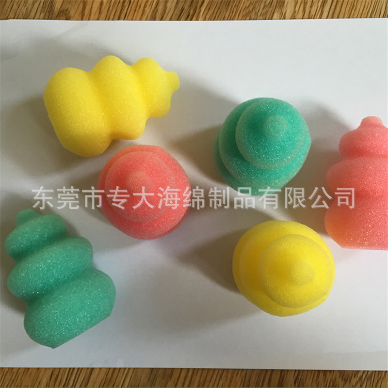 海绵厂家供应高密度高弹彩色海绵玩具葫芦宝塔球 PU发泡海绵用品