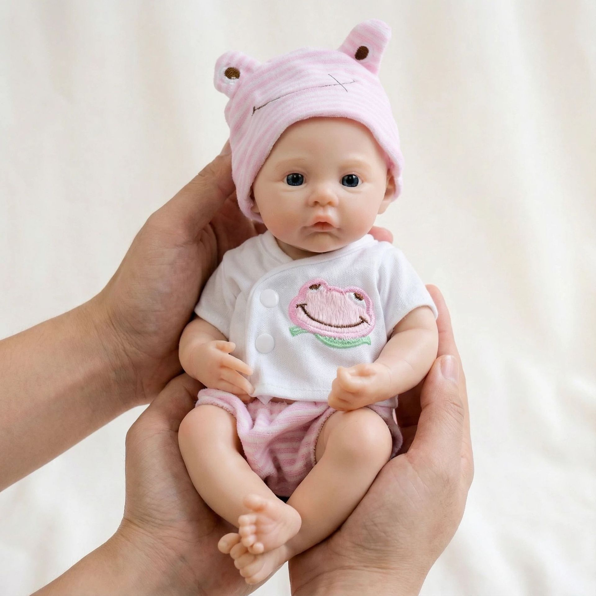 12 pulgadas Q Bullet sólido polvo rana sombrero meadow `simulación muñeca juguete para niños Navidad sólida silicona