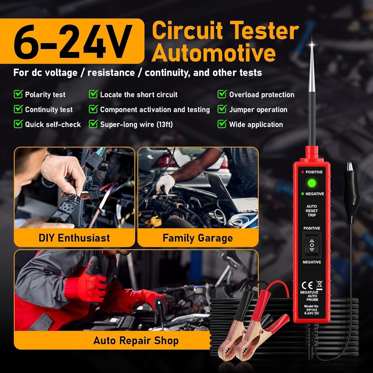 Car Multifunction Drive Test Pen 6-24V Dc Car Circuit Tester Automotive Electrical System Tester