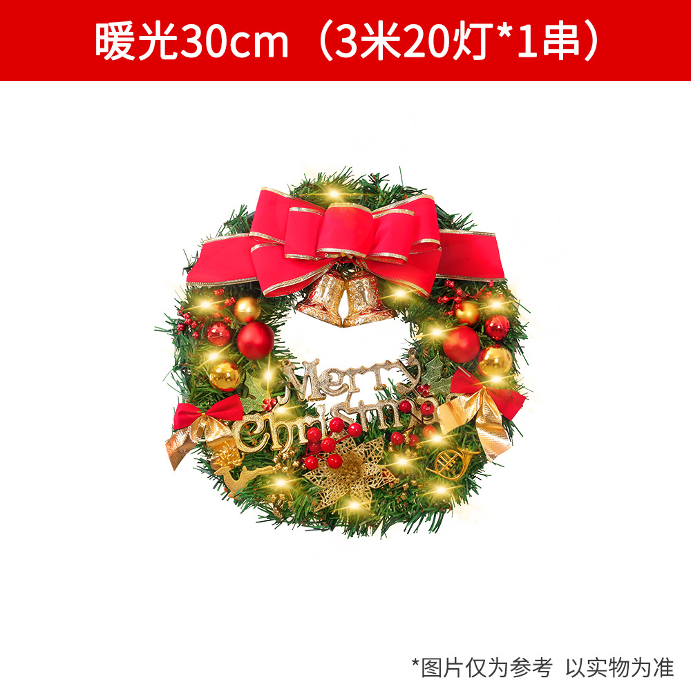 Decoraciones de Navidad con luces guirnalda ventana diseño puerta colgante cálido anillo ratán luz sitio diseño apoyos guirnalda image 10