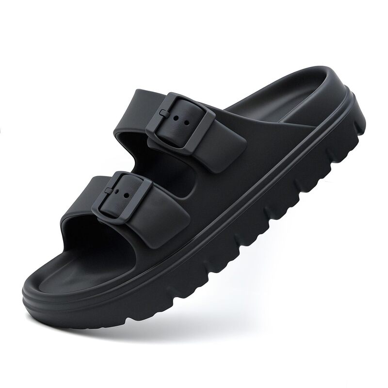 Women Adjustable Double Strap Sandals Waterproof Platform Slide Arch Support Non-Slip Recovery Slippers Beach Pool Outdoor