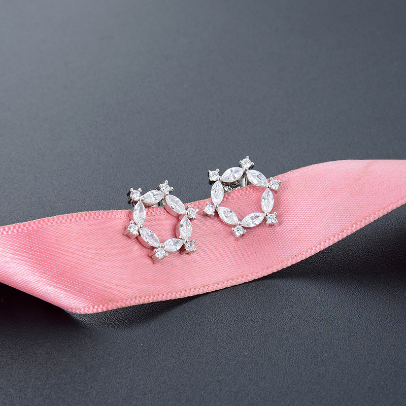 Nuevos productos transfronterizos simples pequeños pendientes frescos hexagramas coreanos s925 agujas de plata pernos de piedra de silicio mujeres al por mayor