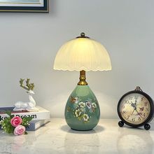 陶瓷卧室床头灯时尚创意温馨浪漫USB调光充电触摸台灯家用