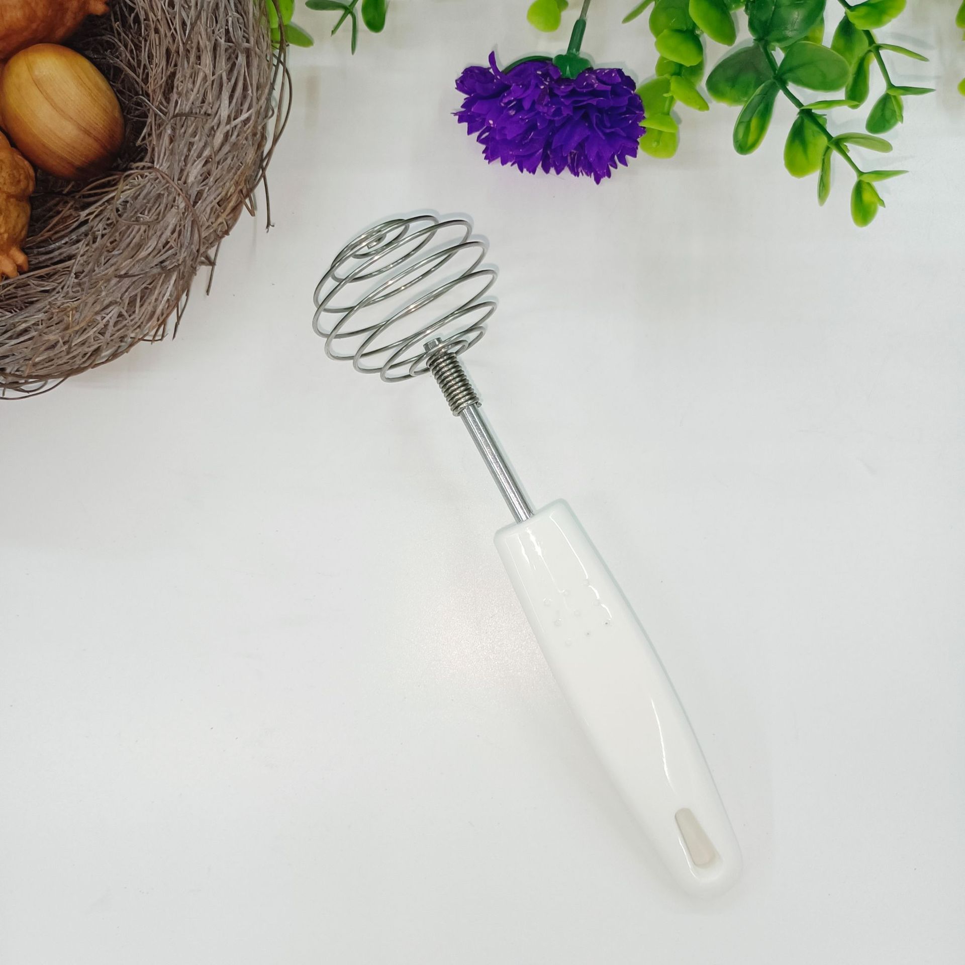 Batidor de varillas de acero inoxidable con mango de madera_voghion.com