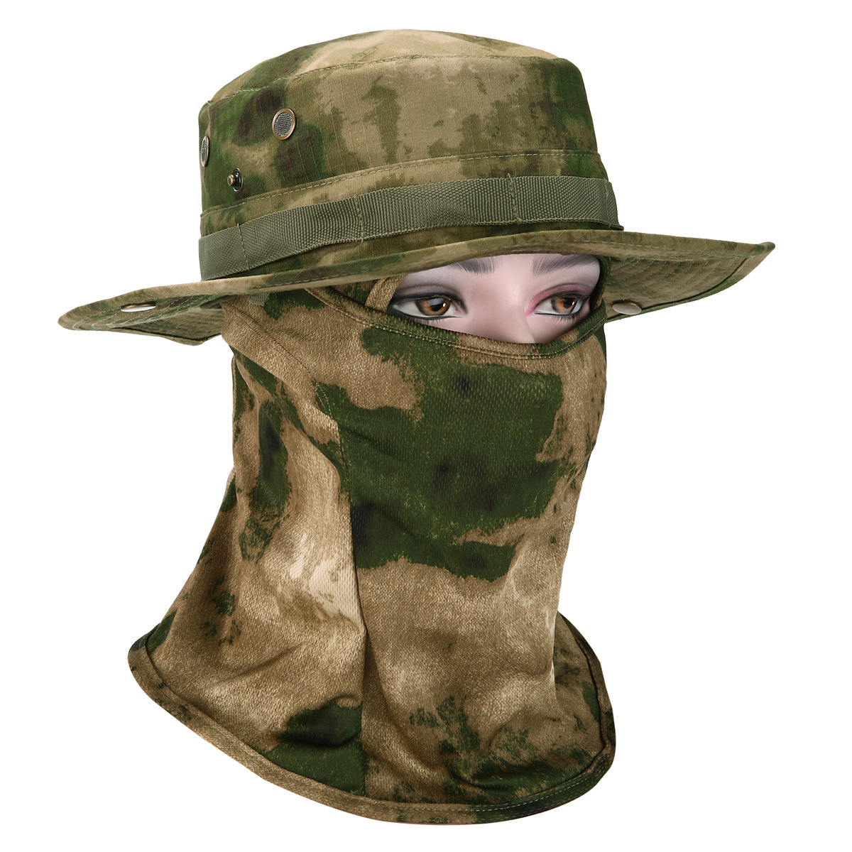 Sombrero de camuflaje con ala ancha al aire libre sombrero Benni sombrero de camuflaje para fanáticos militares sombrero de alpinismo de pesca protector solar sombrero de pescador transpirable hombre