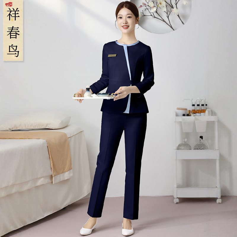 High-End Light Medical Beauty Nurse Uniform Split Suit for Women in Autumn and Winter Beauty Salon Dental Oral Front Desk Reception Work Clothes