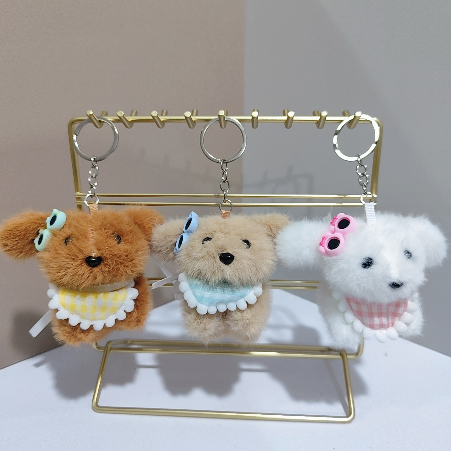 可爱萌眼镜小狗挂件泰迪狗毛绒玩具公仔包包挂饰玩偶钥匙扣布娃娃