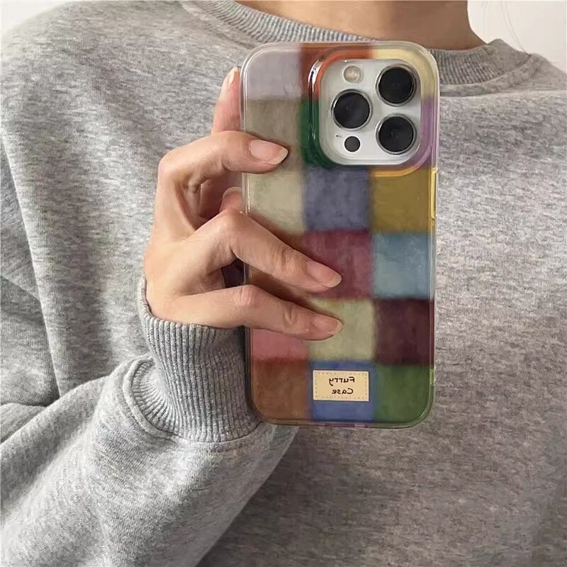 Colorful Squares Are Suitable for Iphone16 Simple 15Pro/13 Phone Cases, Apple 14Promax New Model 17Air