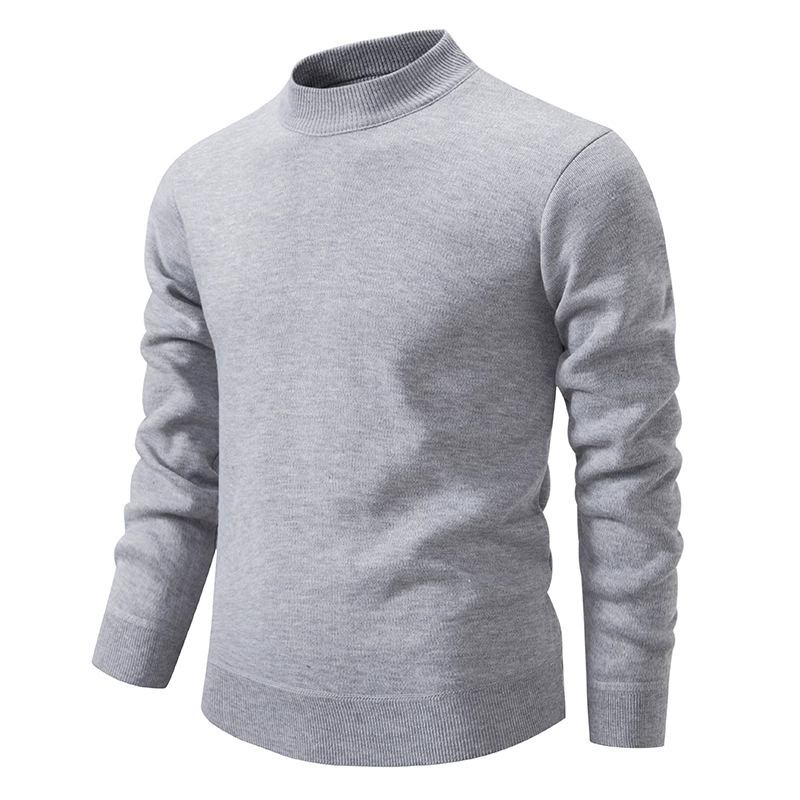 2024 новый свитер мужской осенью и зимой бархатный толстый свитер с круглым вырезом