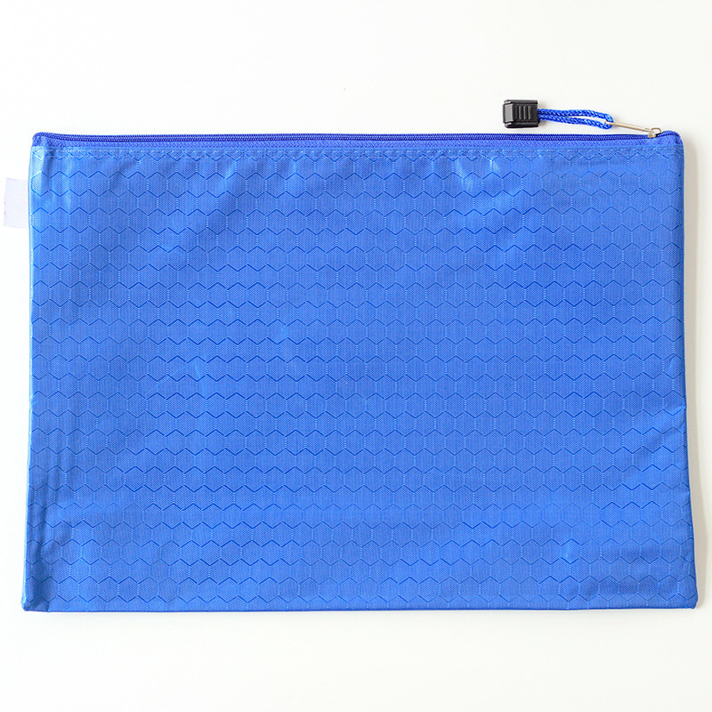 Bolsa de archivo de lona de color A4 cremallera Examen de estudiante bolsa de información de plástico bolsa de almacenamiento pequeña factura seguro