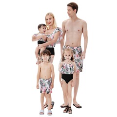 Cross-border 2022 European & American-style Bikinis—Drop Shipping for Mother-Daughter, Father-Son, and Family Swimwear Sets (4-Piece Kit)