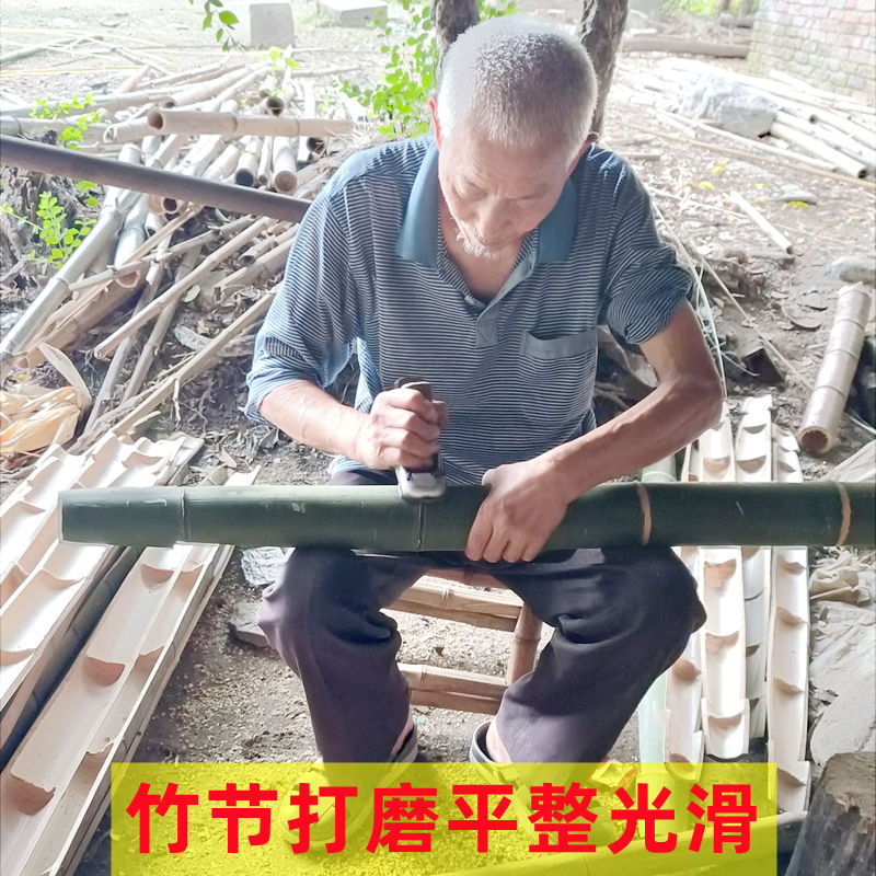 水を運ぶための手作りの古いナン竹扁担、建設現場用の昔ながらの家庭用孟竹扁担、段磊紅|undefined