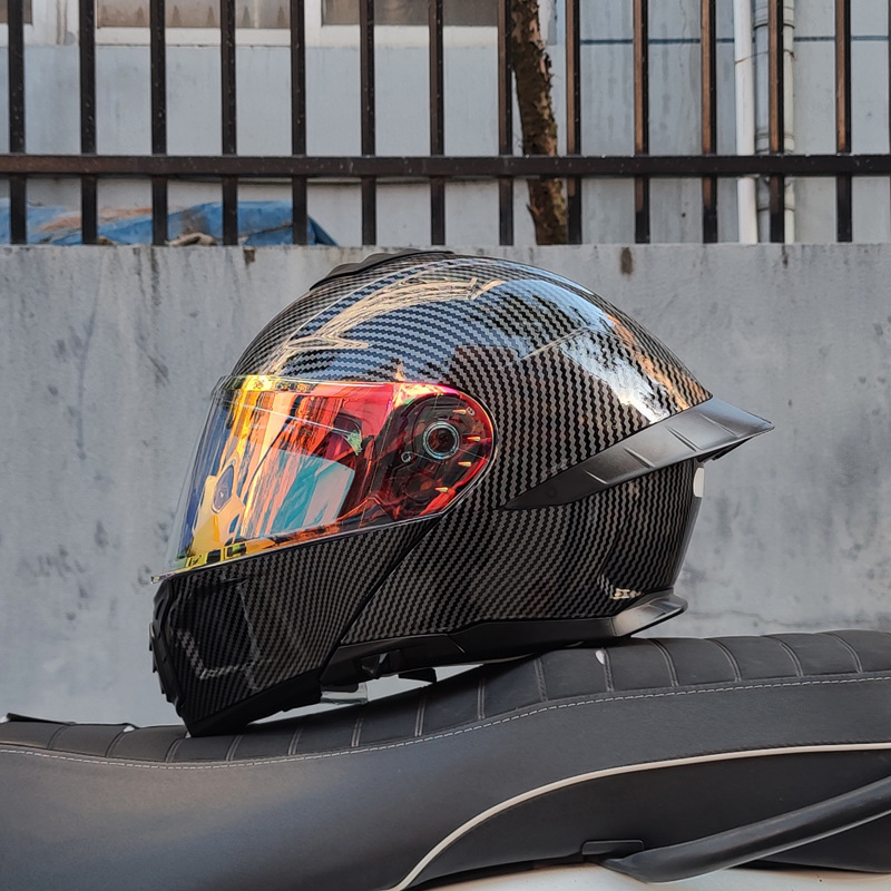 Casco de Motocicleta Orz con Certificación DOT para Hombre y Mujer, Casco Abierto con Visera Doble, Spoiler de Invierno, Cobertura Media, Azul para Todas las Estaciones.