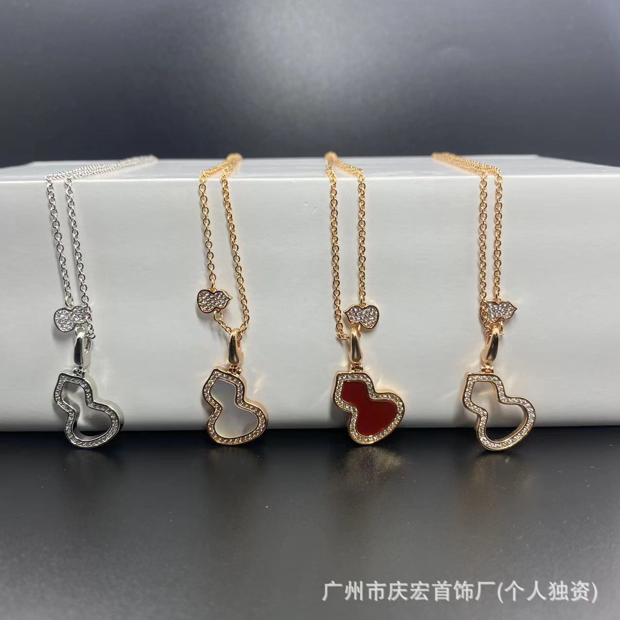 高版本麒麟V金葫芦纯银镀18k玫瑰金吊坠锁骨项链女送女友礼物