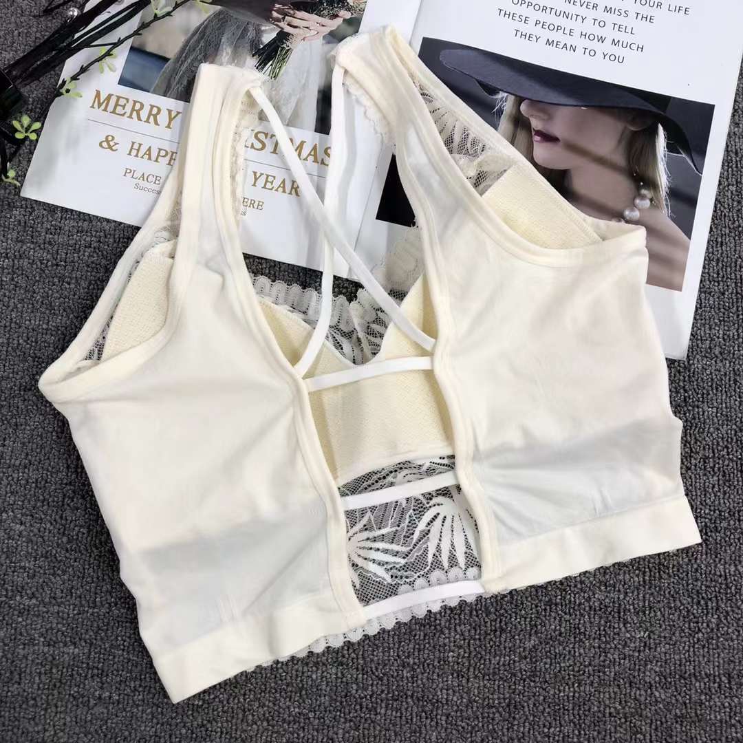Nueva inconsútil alta elástico Sling encaje belleza de las mujeres chaleco inalámbrico yoga sujetador ropa interior deportiva lote
