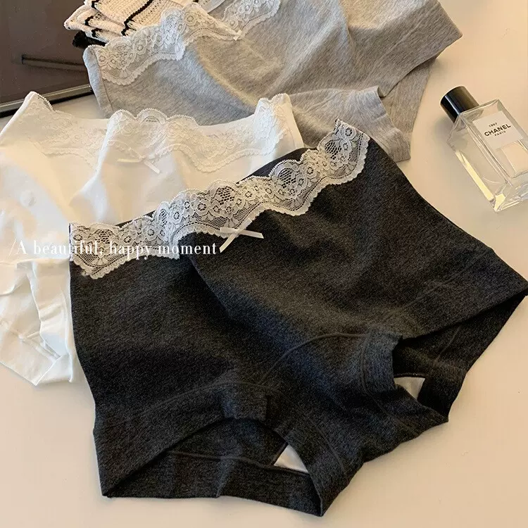 平角蕾丝内裤女纯棉抗菌加长裆收腹性感女士无痕二合一安全裤批发