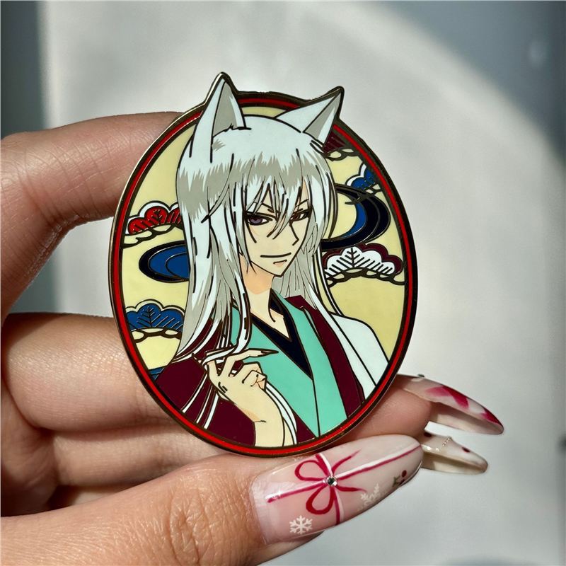 The Goddess of Destiny Brooch, Tomoe Enamel Metal Badge, Anime Backpack Accessory Pin The Goddess of Destiny Brooch, Tomoe Enamel Metal Badge, Anime Backpack Accessory Pin
