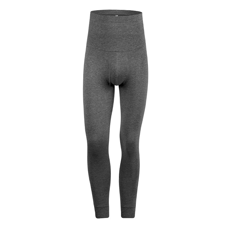 メンズハイウエスト秋用パンツ、純綿、プラスサイズ、二重層ウエスト保護、腹部コントロール、保温パンツ、伸縮性ウエスト、高弾性|undefined