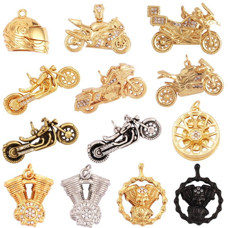5g Weight Pendant Jewelry Making Type 17 * 22mm, 20 * 30mm Jewelry Making Size DIY Jewelry Accessories Classification 1 Piece 17 * 22mm 20 * 30mm Copper Motorcycle Pendant