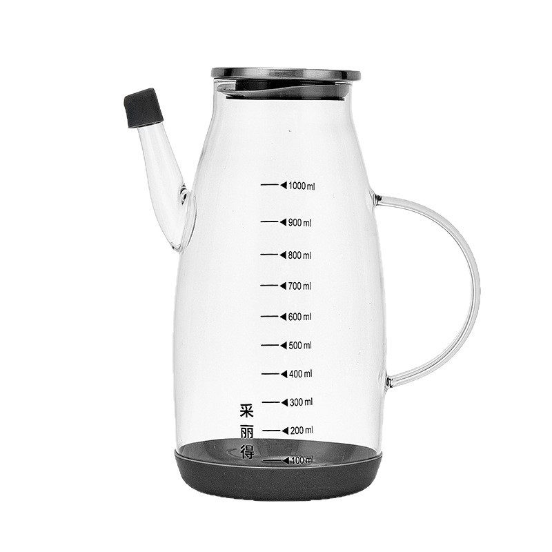 高硼硅玻璃控油瓶家用油壶 600ml/1000ml 厨房酱油醋瓶耐高温防漏|undefined