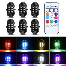 跨境七彩爆闪飞机灯改装摩托车闪光灯汽车氛围灯电动车警示装饰灯