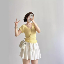 夏装搭配一整套韩系微胖梨形身材穿搭盐系裙子套装女2024新款夏季